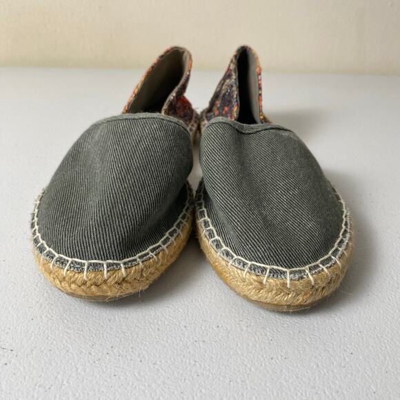 Muk Luks Size 8 Karina Slip On Espadrille Flats Boho Canvas Shoes Spring Summer - Picture 2 of 13